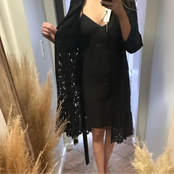 Marchesa Notte Viola Laser Cut Shirt Dress - Picture 5 of 6